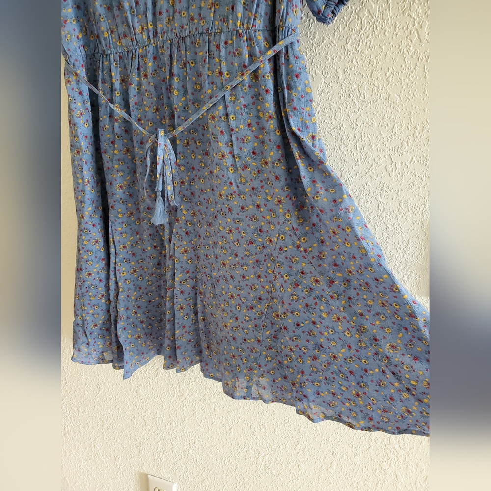 Madewell Button Dress PANSY FLORAL blue viscose Caliso Floral Size 6 $128 - Picture 13 of 16